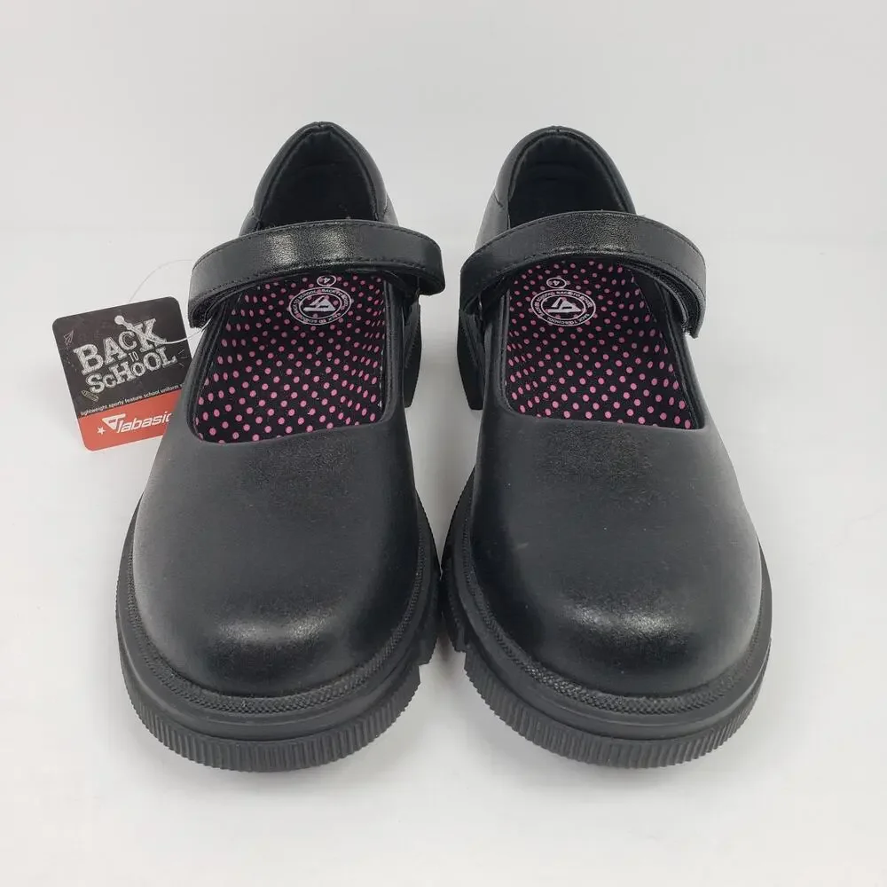 Jabasic Back To School Girls Size 4Y Black Uniform Chunky Mary Jane Shoes